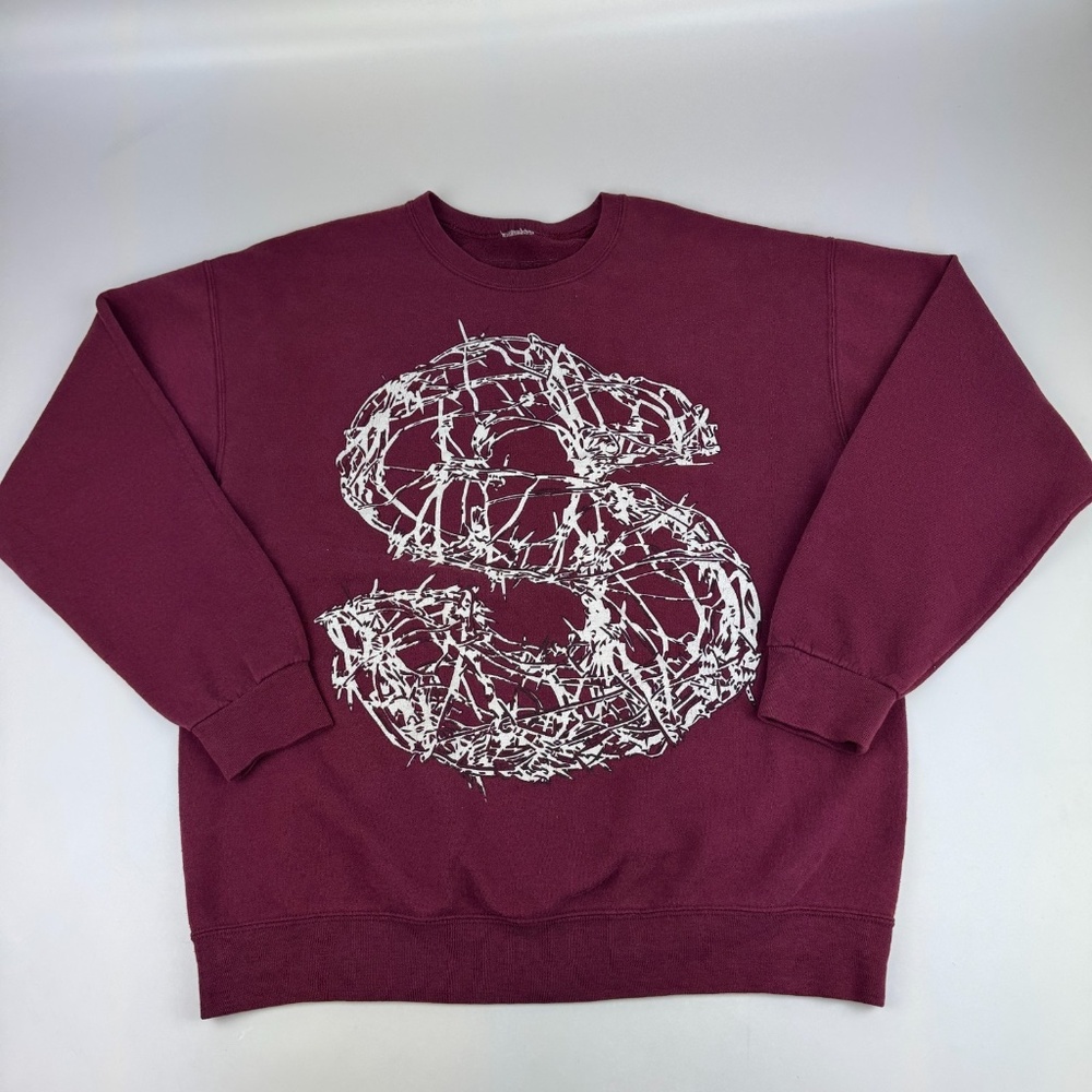 Superr Radical Mens Size L Barbed Wire Pullover Sweatshirt Red